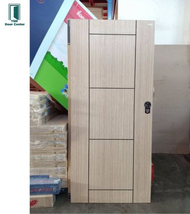 ประตูupvc เซาะร่อง PRM07 ขนาด 80x200ซ.ม. สีแทนเมเปิ้ล ใช้ได้ทั้งบานเปิดและบานเลื่อน